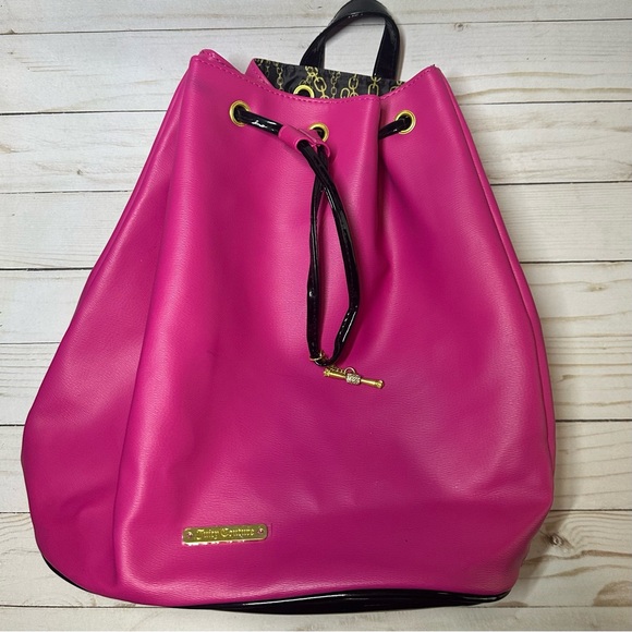 Juicy Couture Handbags - Juicy Couture Vibrant Pink Drawstring Backpack